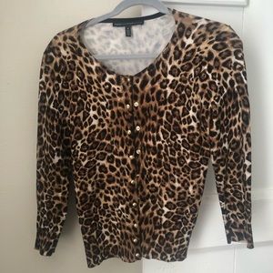 COPY - Cute light weight quarter sleeve cardigan leopard print.